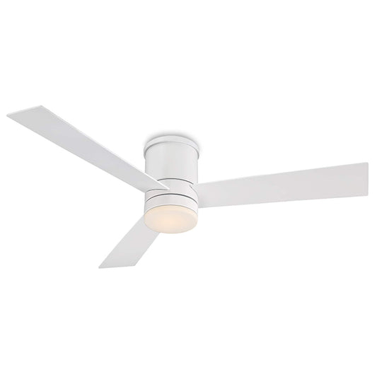 Modern Forms Axis 52-in Integrated LED Outdoor Flush Mount Smart Matte White with Matte White Blades Ceiling Fan With Light - Remote Included ( 3 -Blade )