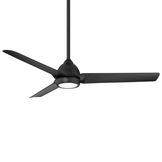 WAC Lighting Mocha 54-in Integrated LED Outdoor Smart Matte Black with Matte Black Blades Ceiling Fan With Light - Remote Included ( 3 -Blade )