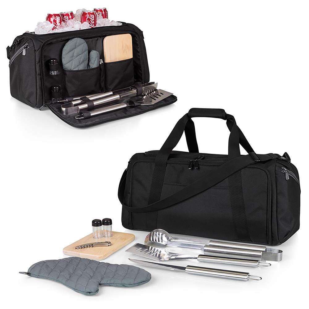 Picnic Time BBQ Kit Grill Set and Cooler - Stainless Steel Accessory Kit with Heat-Sealed Interior Liner and Multiple Storage Pockets 757-06-175-000-0