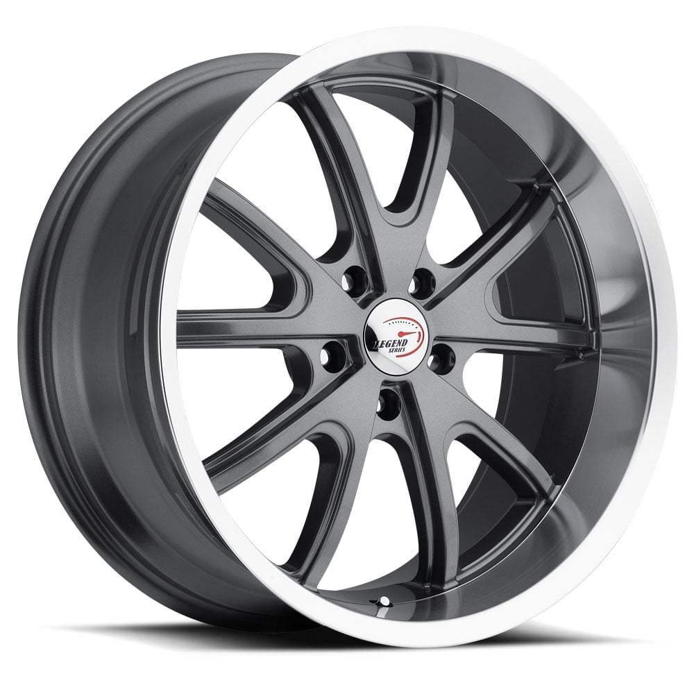15x7 American Muscle 143 Torque Gunmetal Mach Wheel 5x4.75 (6mm)