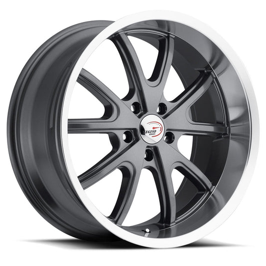 15x7 American Muscle 143 Torque Gunmetal Mach Wheel 5x4.75 (6mm)