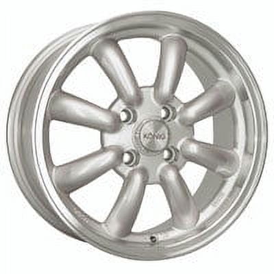 15x7 Konig 35S Rewind Silver W/Machined Lip Wheel 4x4.5 (0mm)