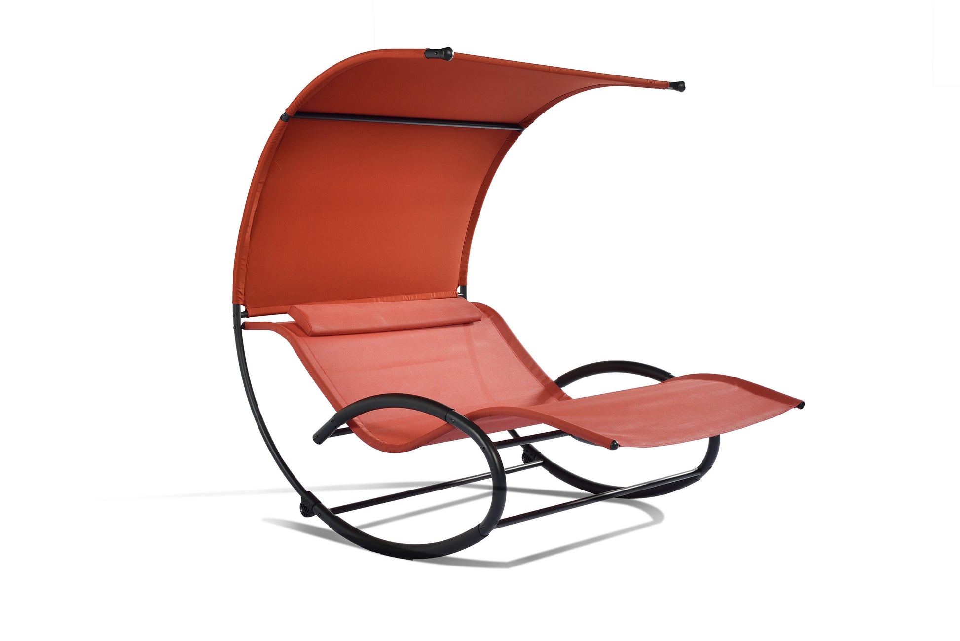 Tybori Alpha Dark gray Steel Frame Rocking Chair with Orange Sling Seat
