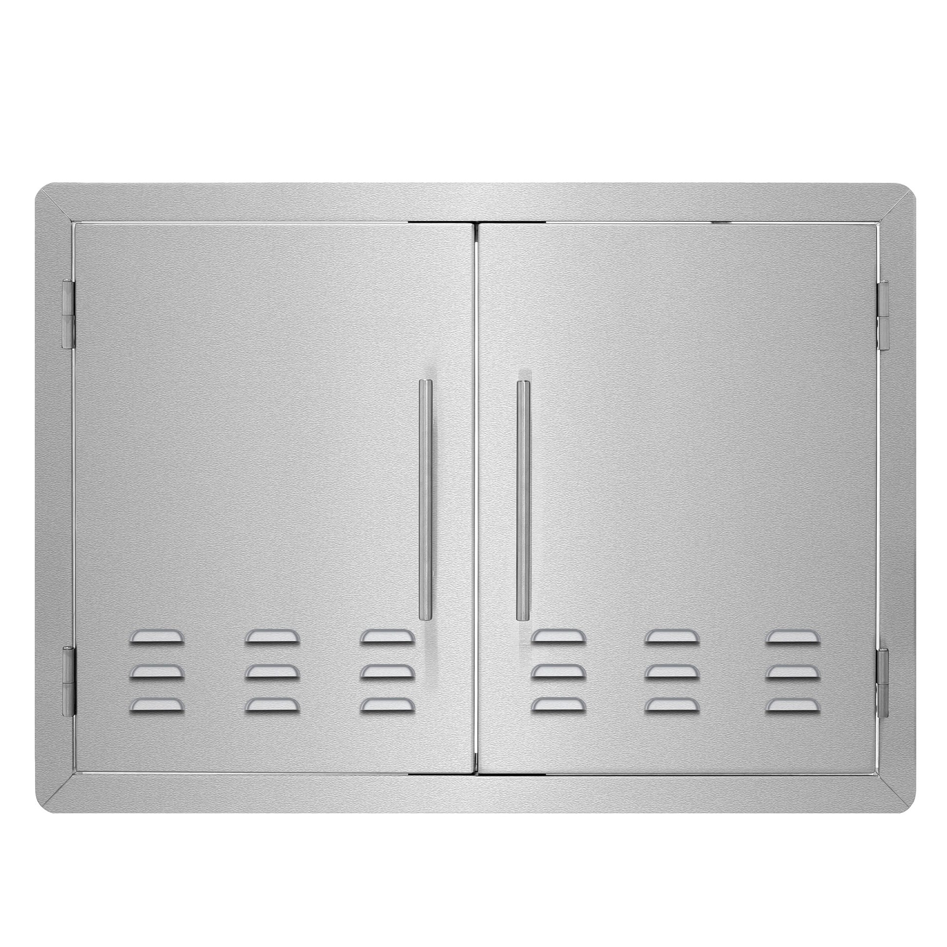 AdirHome Single Face BBQ Grill Double Access Door Panel with Vent Built-In Grill Cabinet Double Doors 302-30-SF-V