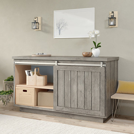 Quiet Glide 48-in Satin Nickel Indoor Top Mount Single Barn Door Hardware Kit NT.1310.03.SN-48