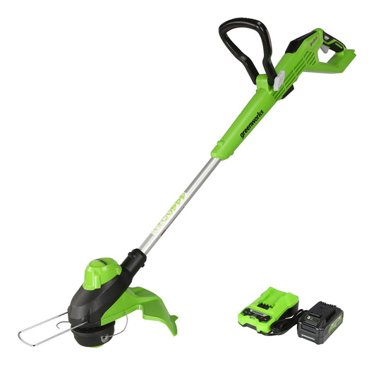 Greenworks 24-volt 13-in Telescopic Shaft Battery String Trimmer 4 Ah (Battery and Charger Included) ST24L410
