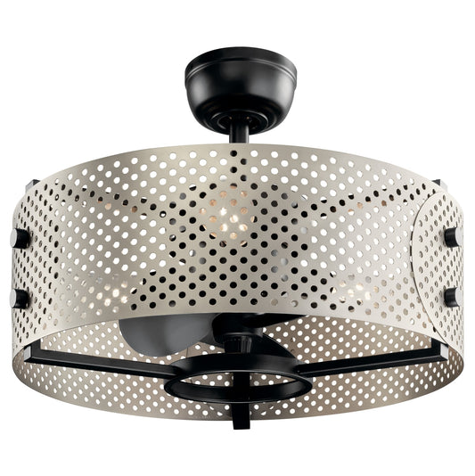 Kichler Eyrie 13-in Satin Black with Satin Black Blades Fandelier Ceiling Fan With Light ( 3 -Blade ) 2854248