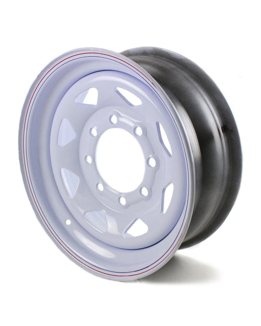 16x6 8-Lug on 6.5" White Spoke Trailer Wheel