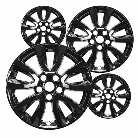 17" Gloss Black ABS Wheel Skins Set Compatible with 2017-2020 Nissan Rogue S, SV, SL, 2017-2019 Rogue SL Hybrid, SV Hybrid & Impostors for 62749, 62746 Wheel Series