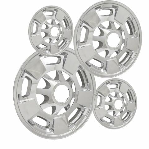 17 inch Chrome ABS Wheel Skins Set Compatible with 2011-2019 Chevrolet Silverado 2500 HD, 3500 HD LT, High Country, GMC Sierra 2500 HD, 3500 HD SLE & Impostors for 9597724 Wheel Series