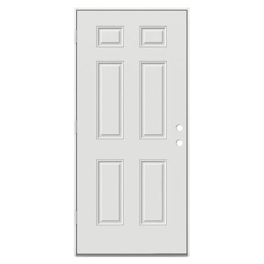 JELD-WEN 32-in x 80-in x Steel No glass Right-hand outswing Primed Fire Rated Prehung Front Door Insulating core