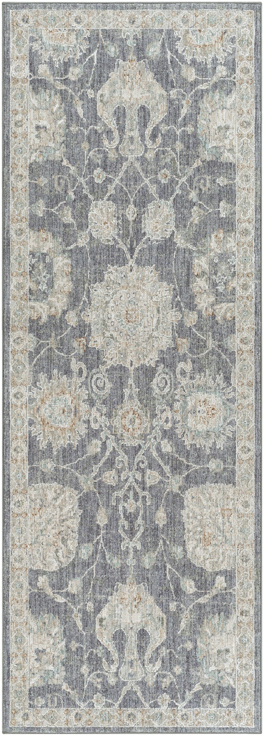 Livabliss Avant Garde 3 x 10 (ft) Flatweave Medium Grey Rectangular Indoor Medallion Oriental Pet Friendly Area rug
