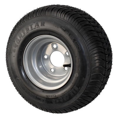 18.5X8.5-8 Loadstar Trailer Tire LRC on 5 Bolt Silver Wheel
