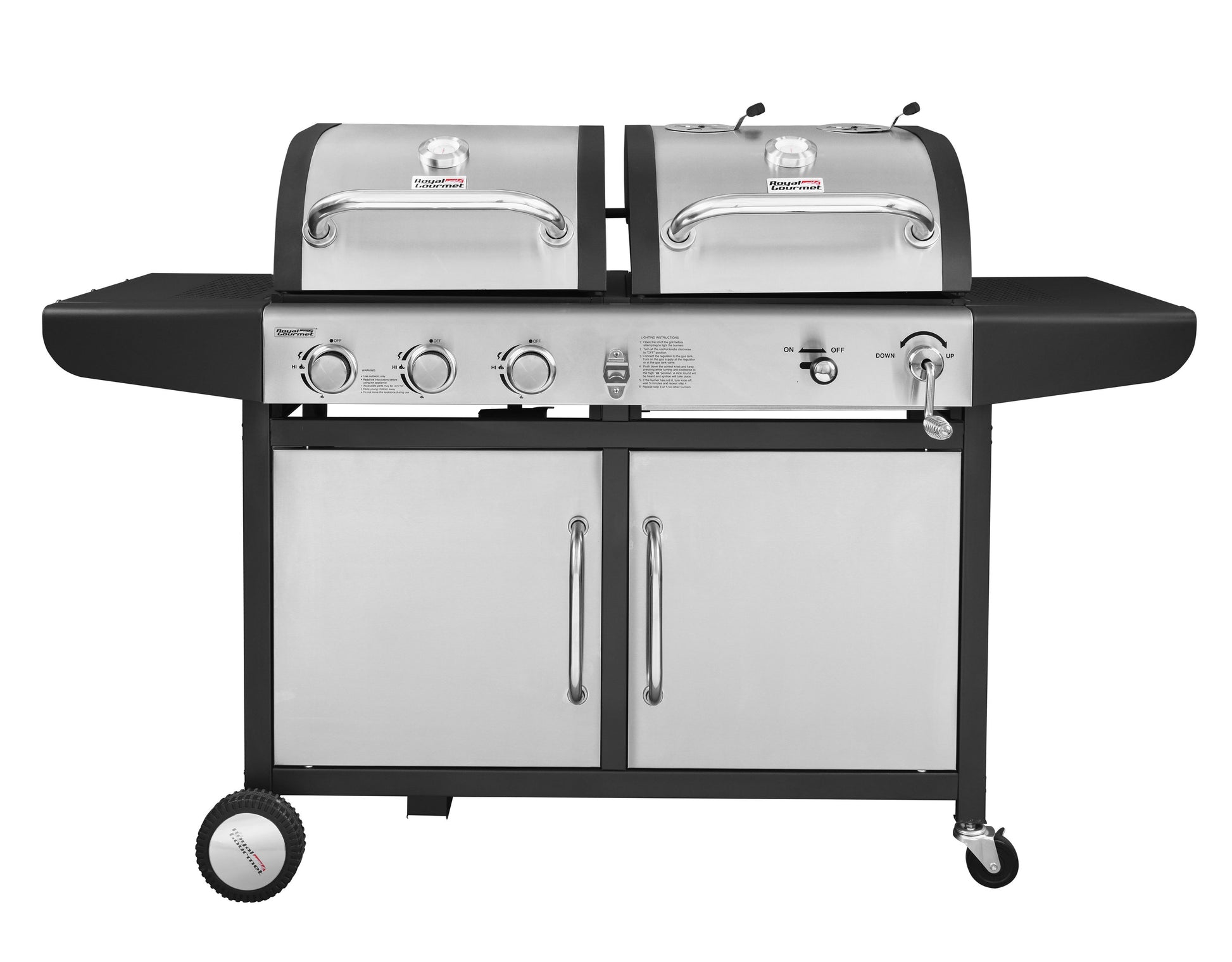 Royal Gourmet Gas and charcoal grill combo Stainless Steel Gas and Charcoal Combo Grill ZH3002S