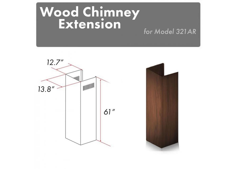 ZLINE KITCHEN & BATH Island range hood Flue extension 3 -Pack Black stainless steel