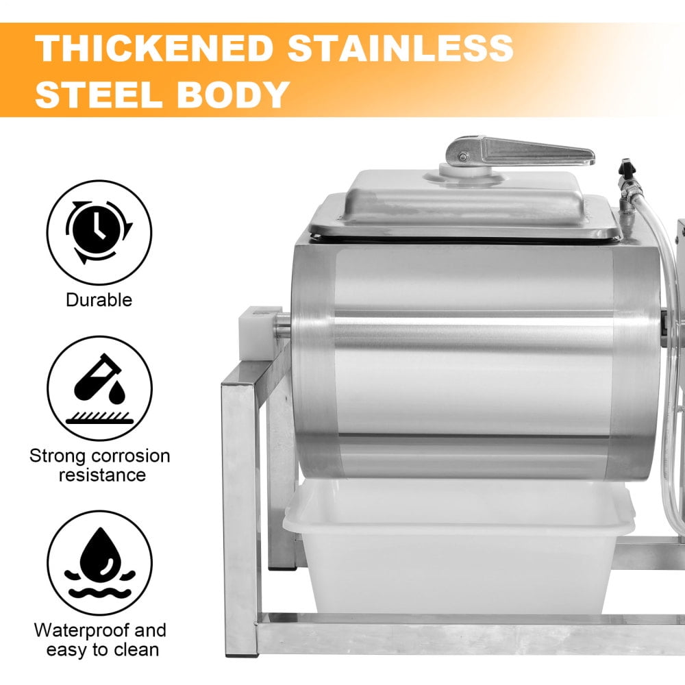 18L 3-Speed Vegetable/Meat Vacuum Tumbler Marinator Stainless Steel Pickle Machine for Jerky Sausage