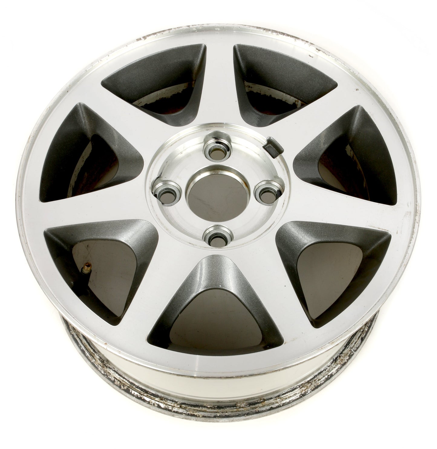 1995-1998 Ford Contour Single 15 x 6" Aluminum 4 Lug 7 Spoke Wheel Rim F5RZ1007J