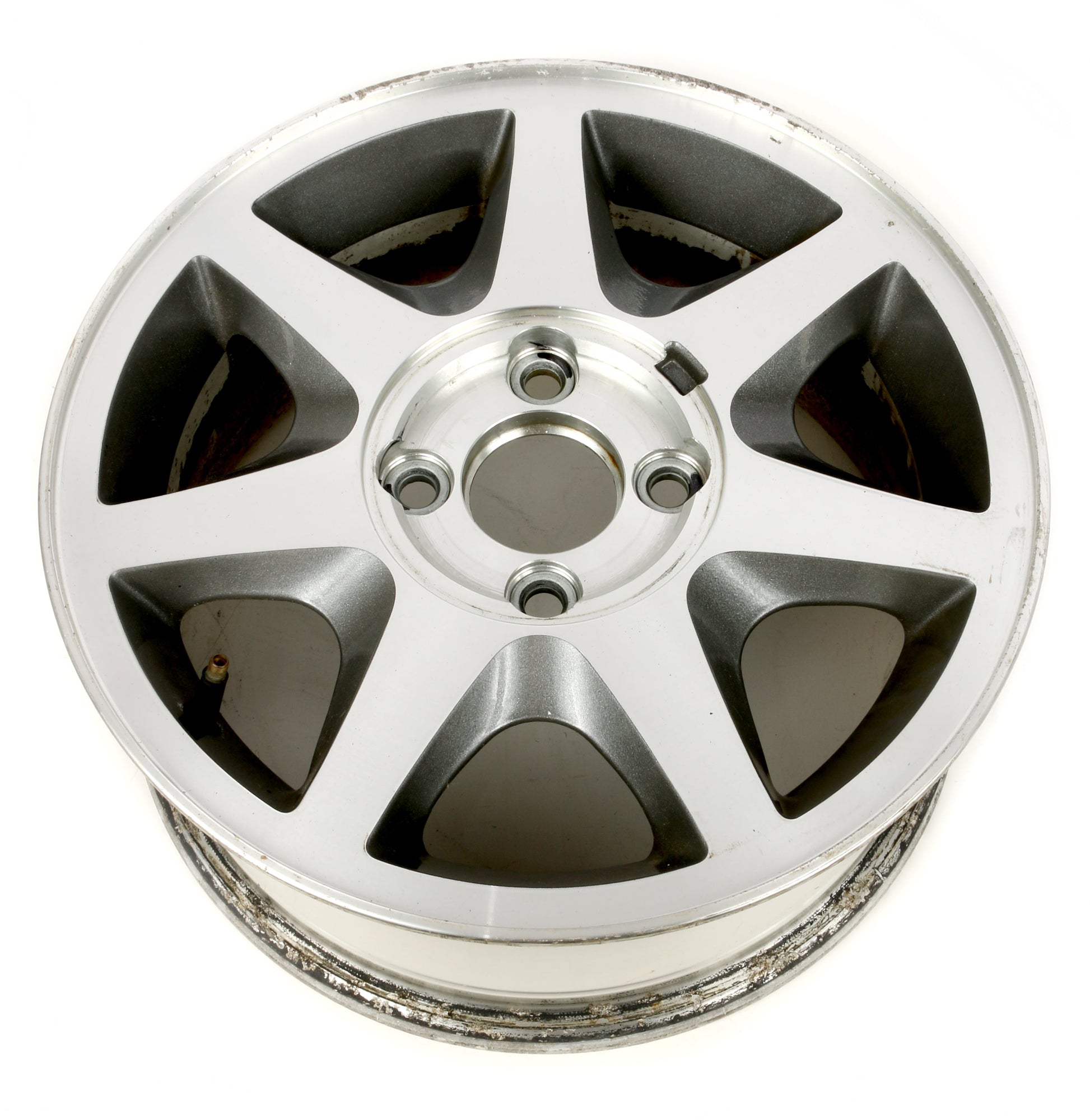 1995-1998 Ford Contour Single 15 x 6" Aluminum 4 Lug 7 Spoke Wheel Rim F5RZ1007J