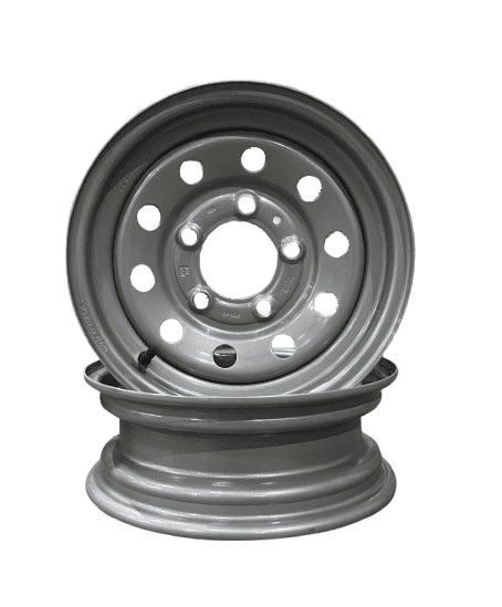 2-Pack Taskmaster Steel Trailer Wheel Rim 12x4 5x4.5 Silver Mod