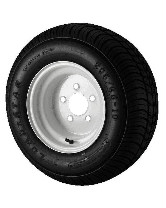 20.5X8.00-10 Loadstar Trailer Tire LRC on 5 Bolt White Wheel