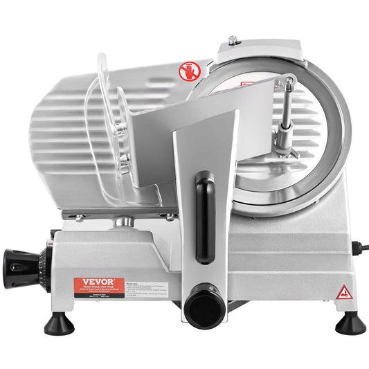 200W Commercial Meat Slicer, 8" Carbon Steel Blade, 0-0.47" Adjustable, 350-400RPM Electric Deli Food Slicer for Home & Restaurant Use – Heavy Duty & Efficient