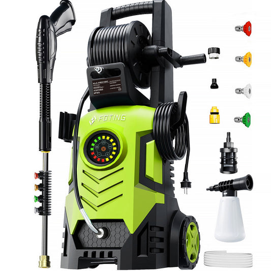 FOTING Electric Pressure Washer, 5000 PSI 3.3 GPM Touch Screen Adjustable 8 Level; 4 Quick Connect Nozzles