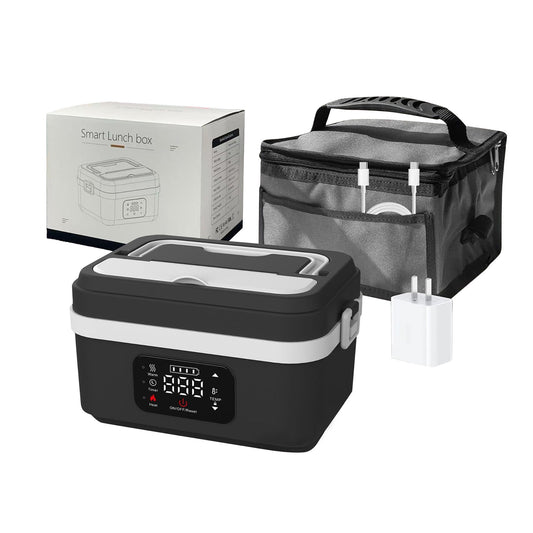 2026 New Cordless Electric Lunch Box for Adults, 200℉ 6 Adjustable Levels 1L Portable Self-Heating Food Warmer, 16000mAh Rechargeable Auto Heated Lunch Box  for Office, Picnic Work Car & Outdoor Use