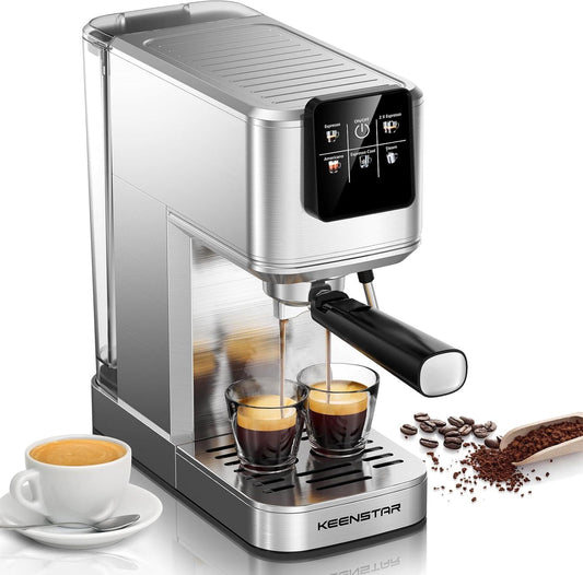 20Bar Espresso Machine with Rapid Cold Brew, Hot & Iced Coffee Machine, Espresso Maker with Milk Frother Steam Wand, Touch Screen with 40oz Water Tank for Latte, Cappuccino, Gift