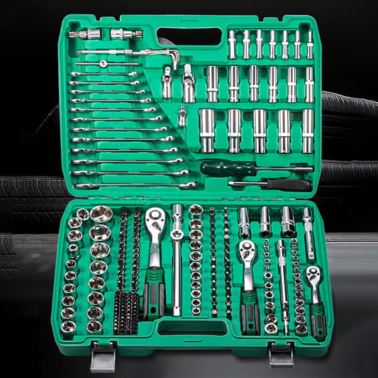 216-Piece Mechanics Tool Set, 1/4" & 3/8" & 1/2" Drive 72 Tooth Ratchet,Socket Wrench Set Metric CR-V for Universal Professional Mechanics, Auto and Household Repairing