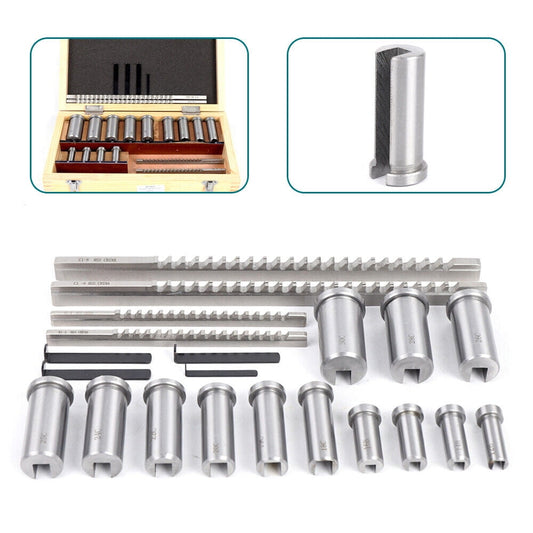 22 Pcs HSS Metric Keyway Broach Set Metric Size Metalworking Tool 4/5/6/8mm