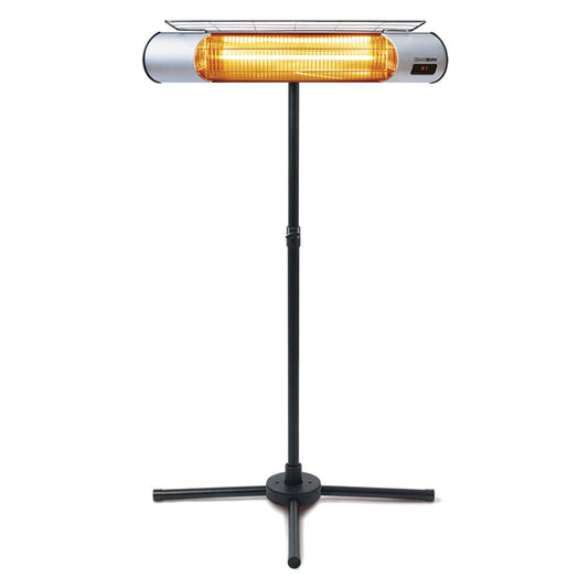 Open Box Sengoku HeatMate Weatherproof Patio Heater with Stand & Remote, Silver