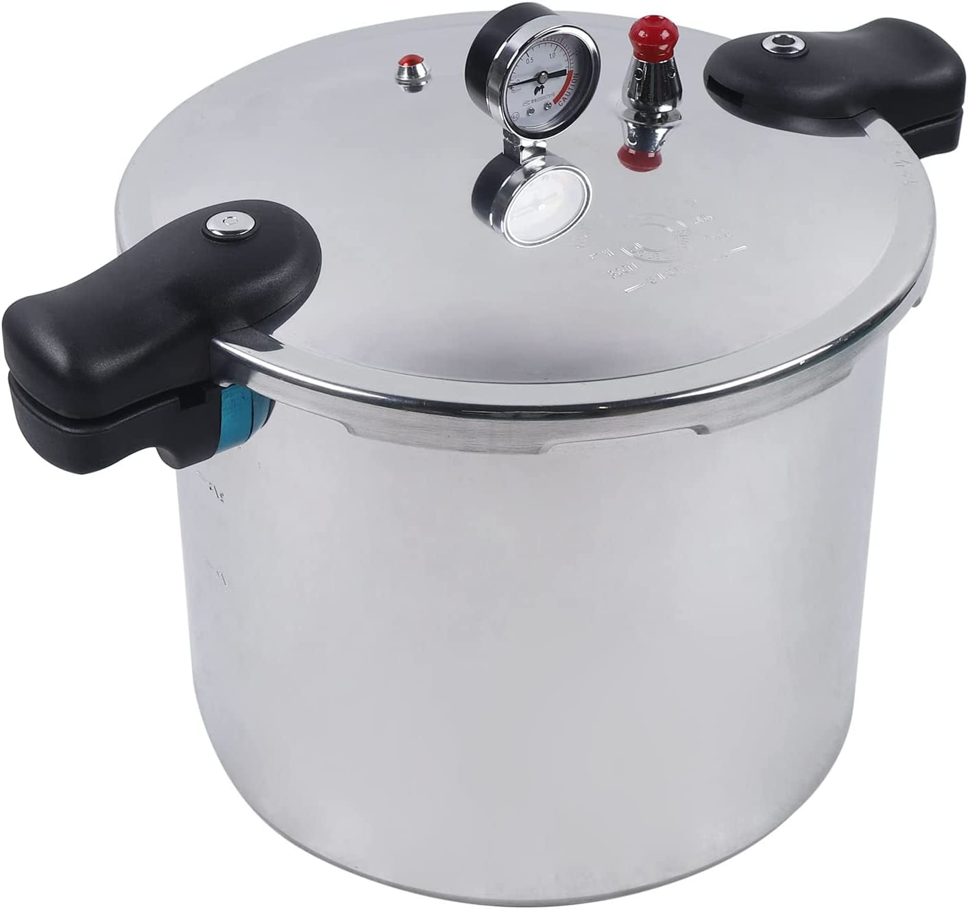 23 Quart Pressure Canner and Cooker with Pressure Gauge 10PSI Explosion Proof Safety Valve Extra-Large Size for Big Canning Jobs, Gas Stoves