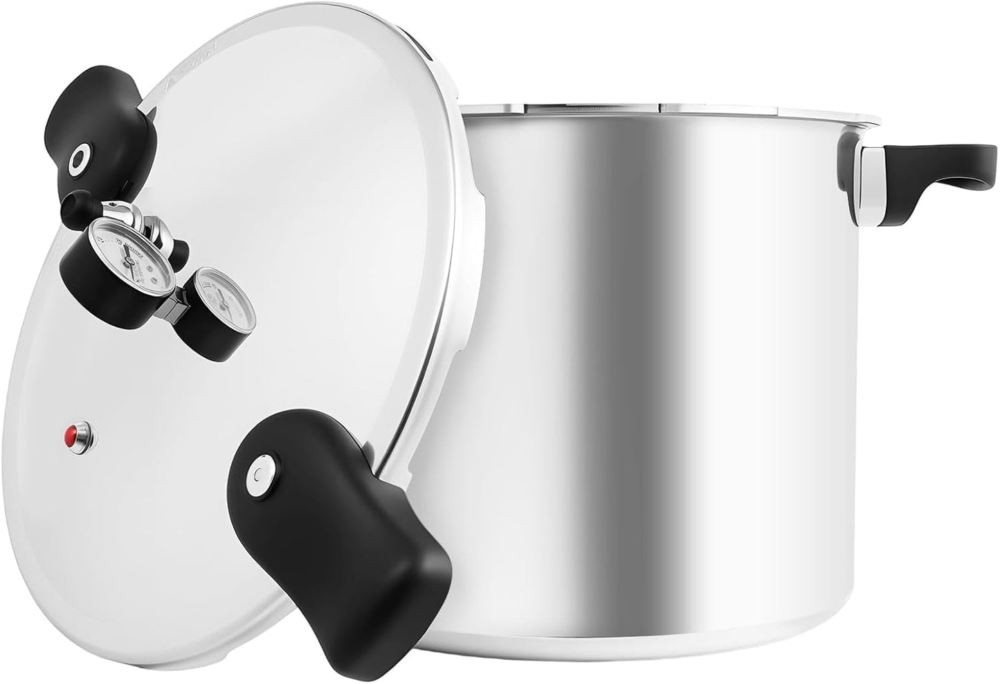 23 Quart Pressure Cooker, Large Pressure Canner, Pressure Gauge & Pressure Regulator,Anti-scald Handle and Silicone Ring,Suitable for Canning, Steaming, and Stewing - Aluminium,Large Capacity,90kpa