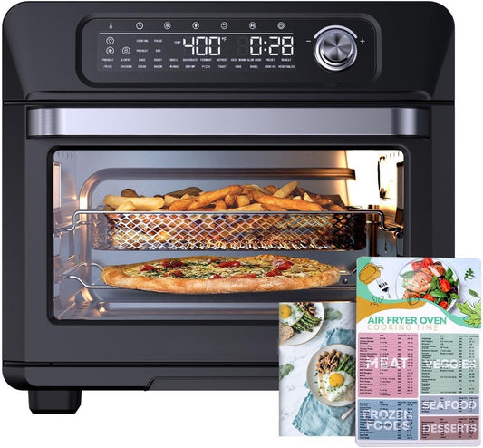 24-in-1 Convection Air Fryer Toaster Oven, 26QT XL Capacity Digital Countertop Oven with Touch Control, Includes 100 Recipes & Accessories, 1700W
