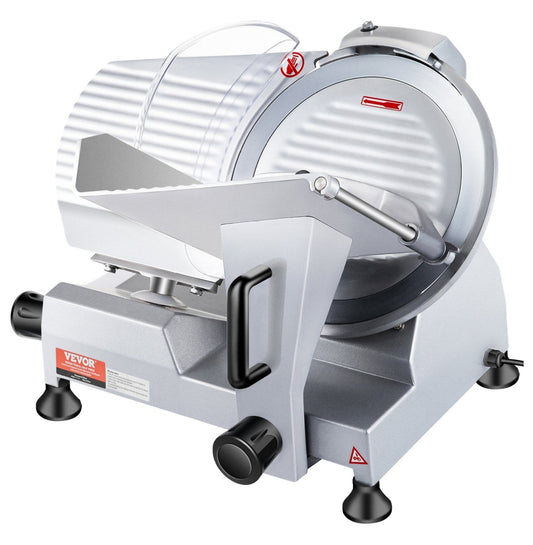 240W Commercial Meat Slicer, Electric Deli Food Slicer, 10" Carbon Steel Blade Electric Food Slicer, 350-400RPM Meat Slicer, 0 - 0.47 inch Thickness Adjustable for Commercial and Home Use