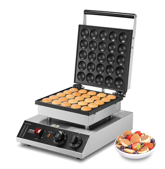 25PCS 43mm Mini Dutch Pancake Maker Dorayaki Baker 1700W Single Row 25 Holes