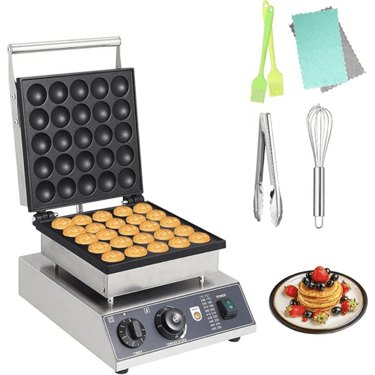25Pcs Commercial Round Muffin Maker, Commercial Electric Nonstick Pancake Maker Machine With 1.8" and 50-300℃ Separate Control, Diameter Mini Muffin Maker for Snacks, Desserts