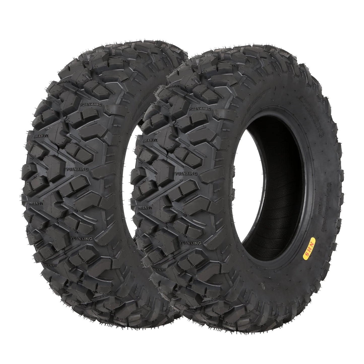 WEIZE 25x8-12 ATV Tires 6PR Front All-Terrain Tire 25x8x12 Load Range C Tubeless Tires Replacement 205/80-12 25" UTV Tire Set Of 2