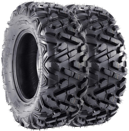 25x8-12 6PR ATV Tires,25x8x12 All Terrain ATV UTV Off-Road Tires(Set of 2,Tubeless)