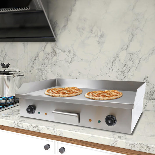 29" Electric Griddle Electric Countertop Griddle 3000W Restaurant Grill BBQ Flat Top 430 Stainless Steel Long Griddle Electric Nonstick Adjustable Thermostatic Control for Kitchen 110V