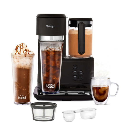 Open Box Mr. Coffee Single-Serve Iced and Hot Coffee Maker/Blender w/2 Tumblers