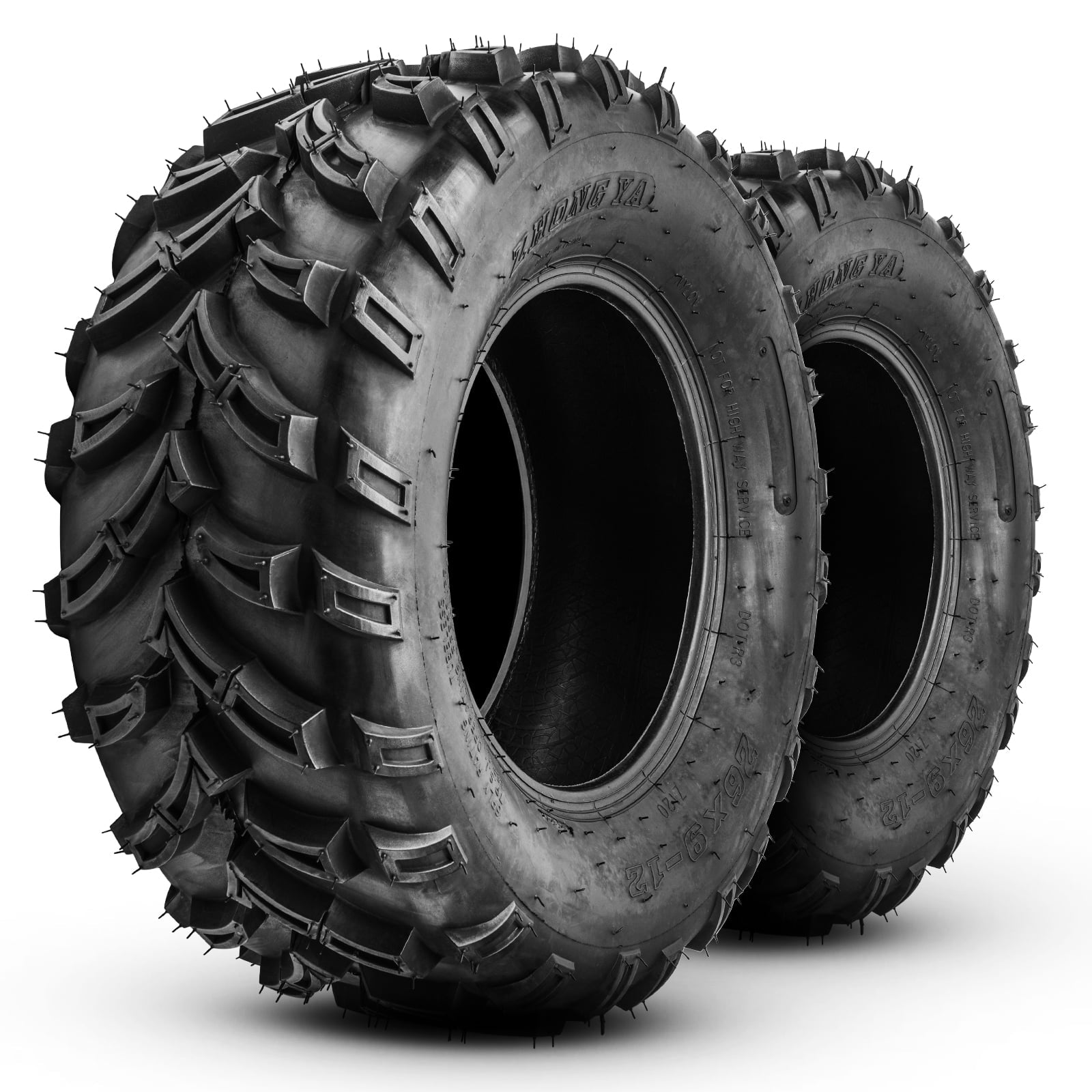 2pcs 26×9-12 ATV Tires 6PR 26×9×12 Heavy Duty ATV UTV All Terrain Fit For Rough Terrain, Pattern Z-120, Tubeless Rubber Front