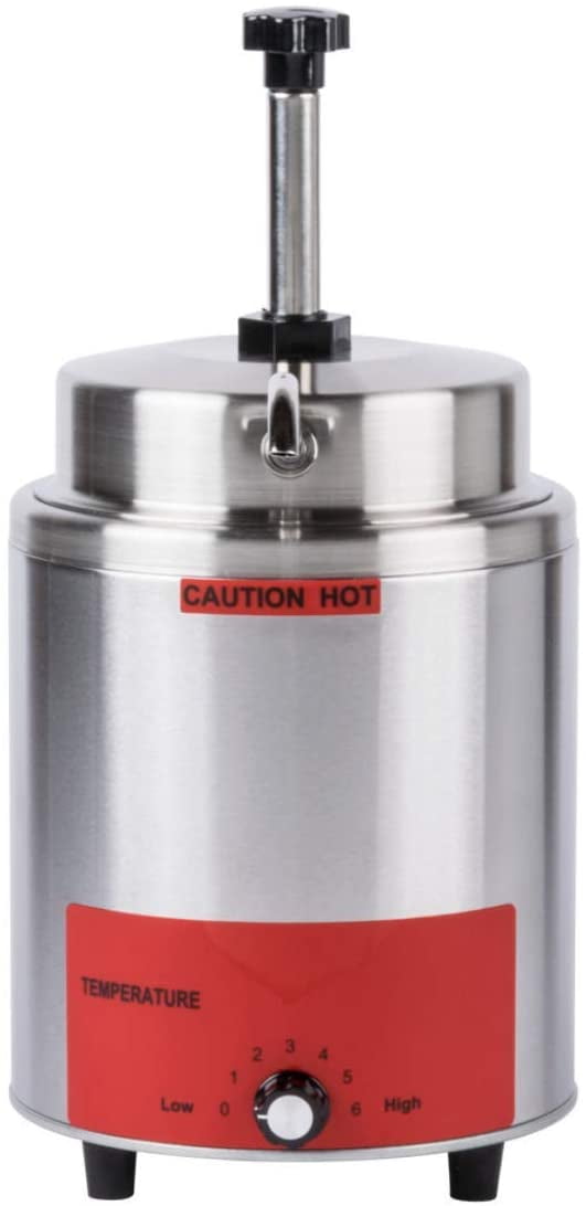"3.5 Qt. Electric Countertop Nacho Cheese Sauce Warmer Pump Dispenser - 120V, 550W -GREY"