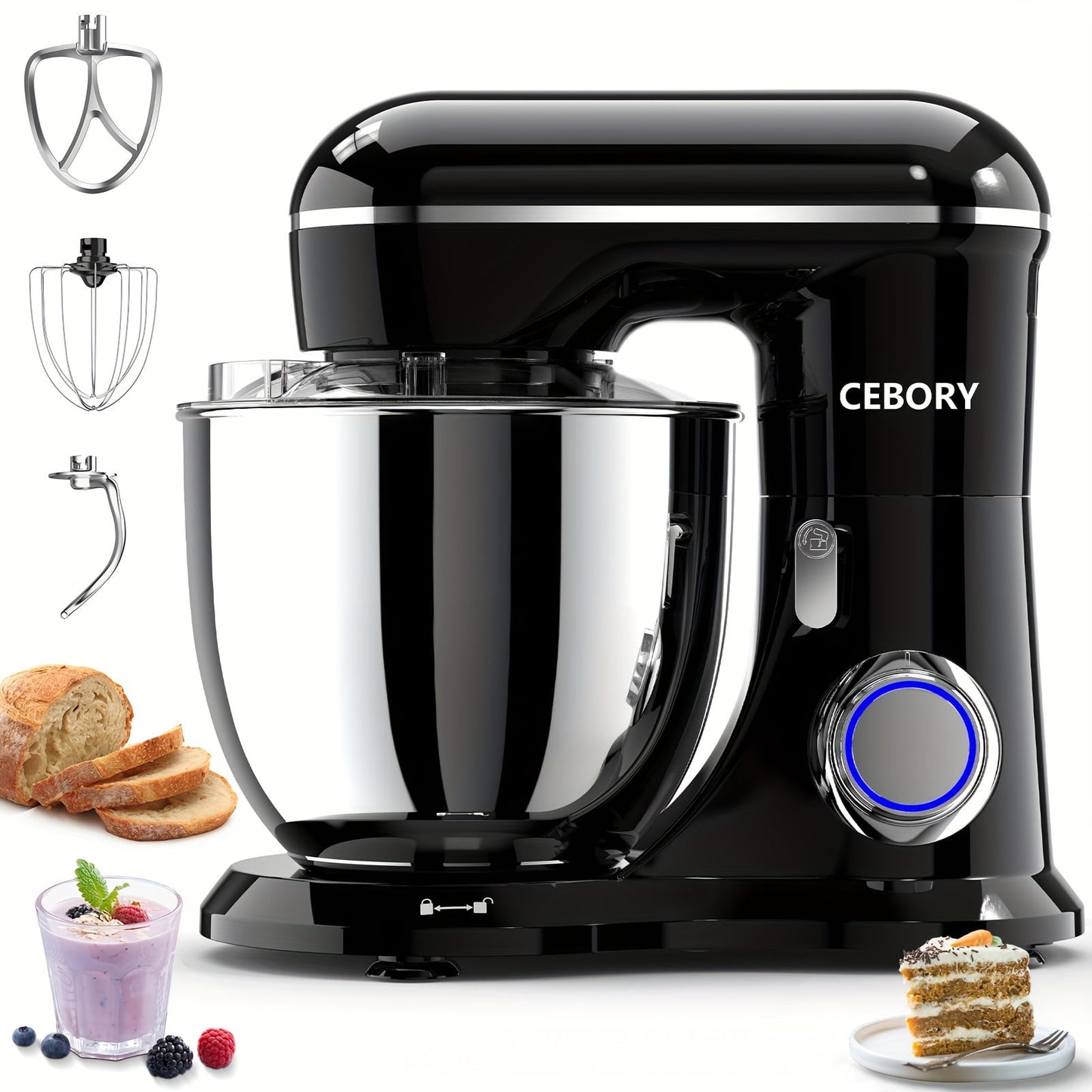 3-IN-1 Electric Stand Mixer, 660W 10-Speed With Pulse Button, Attachments Include 6.8QT Bowl, Dough Hook, Beater, Whisk For Most Home Cooks, Pink