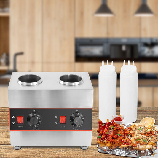 30~85? 2 Bottles Commercial Electric Warmer Butter Sauce Dispenser Sauce Warmer Pump 320W 650ml/27.47oz/0.14gal