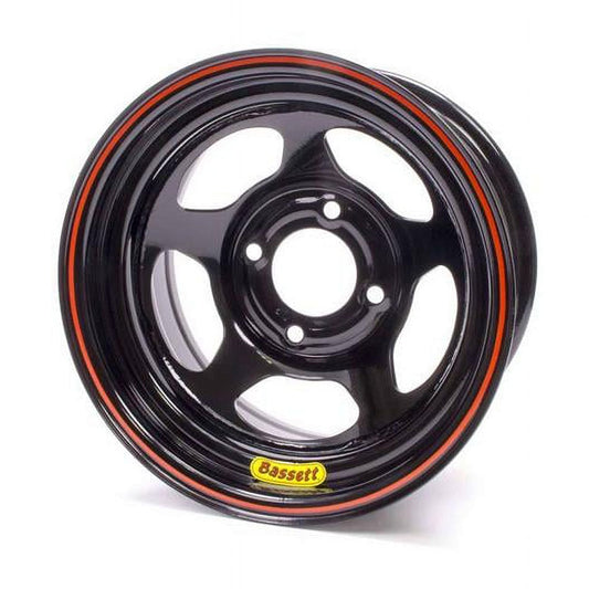 37ST3 Mini-Stock Spun Wheel - 13 x 7 in. - 4 x 4.5 in. - Black - 3 in. Back Spacing Wheel