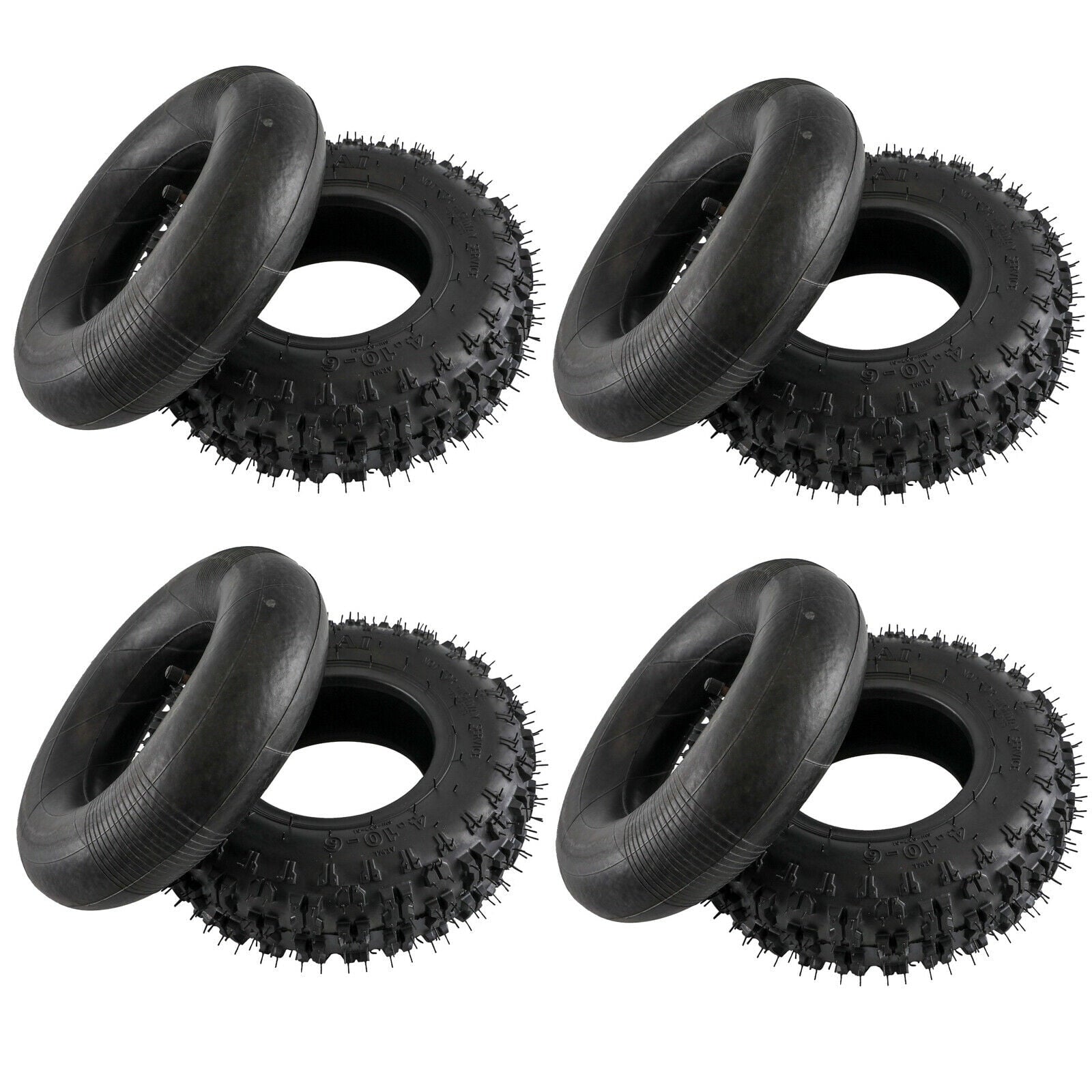 4.10/3.50-6 4.10-6 410-6" Inch Tire and Inner Tube for Scooter Wheelbarrows Hand Trucks Lawn Mowers Wagons Snow Blowers Dollies Tractor Go Kart Yard Trailers Trolleys Generators ATV (4)