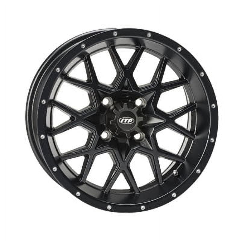 4/110 ITP Hurricane Wheel 12x7 2.0 + 5.0 Matte Black for Honda TRX 250 RECON ES 2002-2009