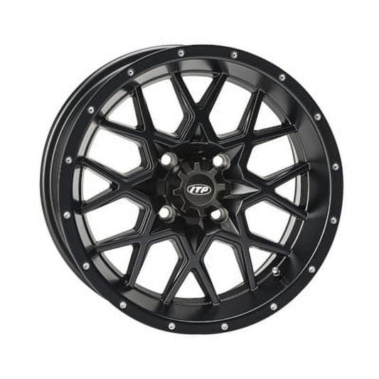 4/110 ITP Hurricane Wheel 12x7 2.0 + 5.0 Matte Black for Honda TRX 250 RECON ES 2002-2009