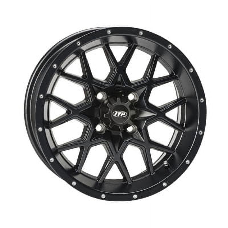 4/110 ITP Hurricane Wheel 12x7 2.0 + 5.0 Matte Black for Suzuki Ozark 250 2012-2014